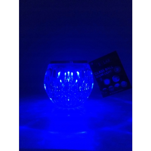 Lampa solarna szklana kula led ogrodowa 10 cm 607