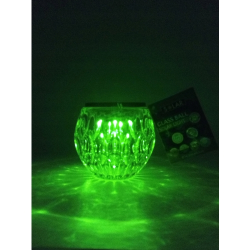 Lampa solarna szklana kula led ogrodowa 10 cm 607