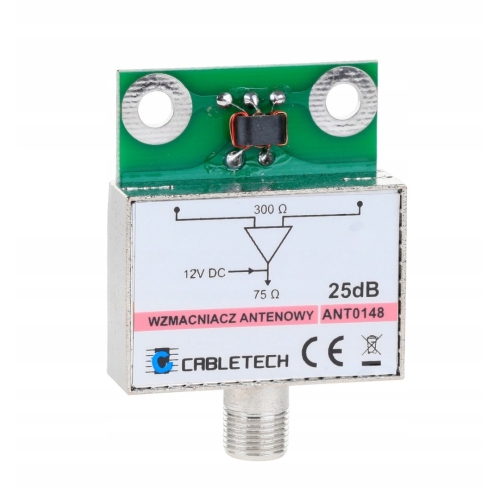 WZMACNIACZ ANTENOWY płytka TV DVB-T Cabletech 25dB 12V DC ANT0148
