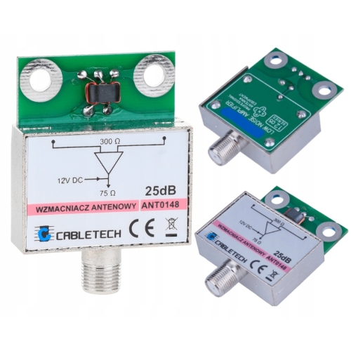 WZMACNIACZ ANTENOWY płytka TV DVB-T Cabletech 25dB 12V DC ANT0148