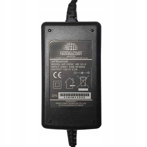 Zasilacz Cyfrowy Polsat BOX GP-1223C 12V 2.3A