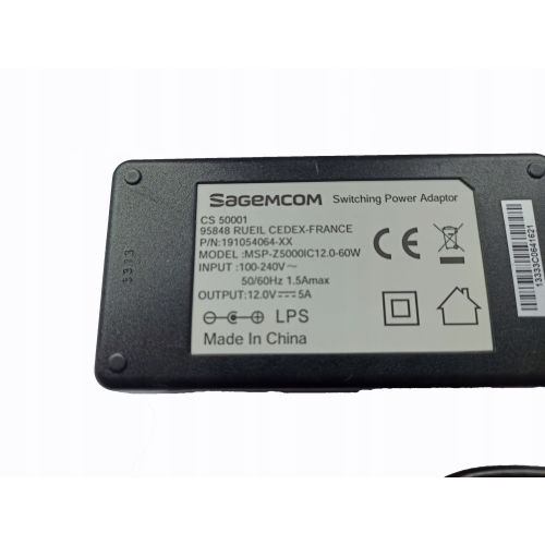 ZASILACZ CYFROWY POLSAT MSP-Z5000IC12.O-60W 12V 5A