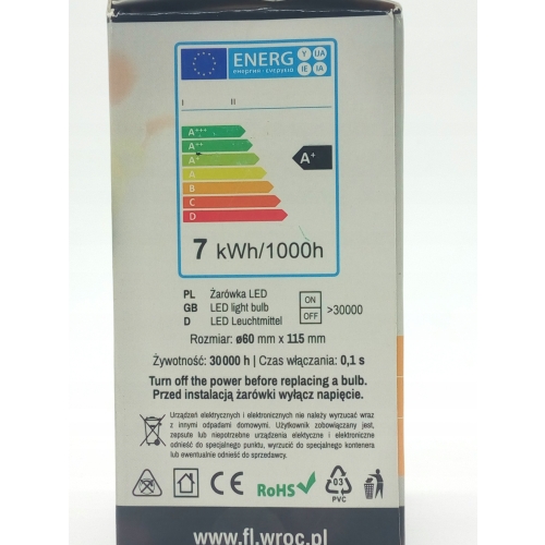 ŻARÓWKA LED E27 560LM 3000K 7W