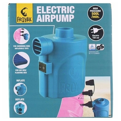 Pompka elektryczna do pompowania materacy i piłek Froyak 130W ŻÓŁTA wydajna