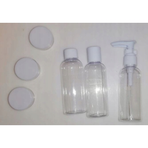 Pojemniki podróżne na kosmetyki opakowania 100 ml do samolotu białe wieko