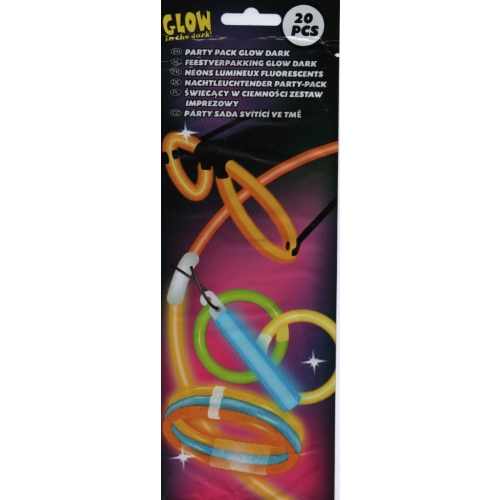 Zestaw świecących gadżetów imprezowych 20 szt fluorescencyjnych świetlików