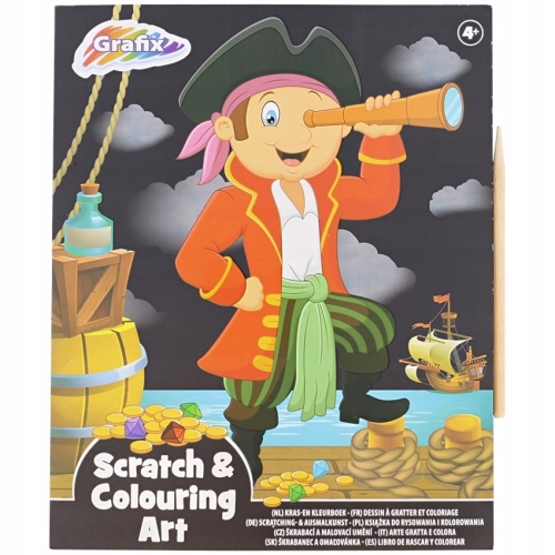 KOLOROWANKA ZDRAPKA WYDRAPYWANKA MAGIC BOOK PIRACI 24 SZTUKI GRAFIX 075