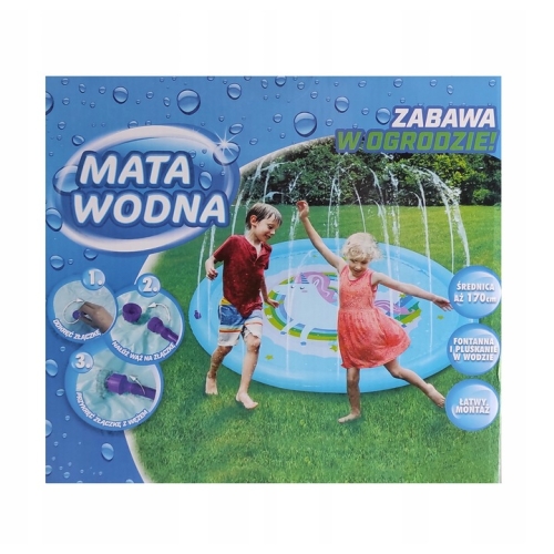Mata wodna zabawa dla Dzieci 170cm Zraszająca NIEB