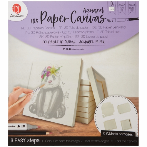 PŁÓTNO DO MALOWANIA Z PAPIERU AKWARELOWEGO SZKICE 10SZT 3D LEW DécoTime
