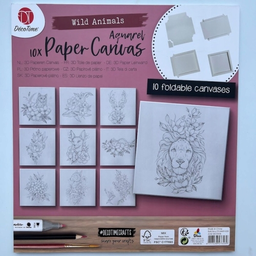 PŁÓTNO DO MALOWANIA Z PAPIERU AKWARELOWEGO SZKICE 10SZT 3D LEW DécoTime