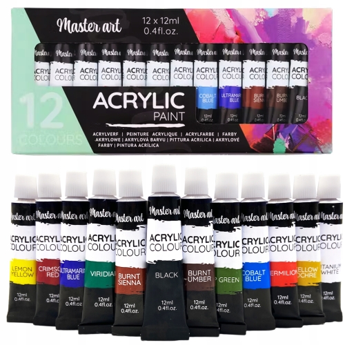 Farby akrylowe Van Bleiswijck MIX kolorów 12x12 ml