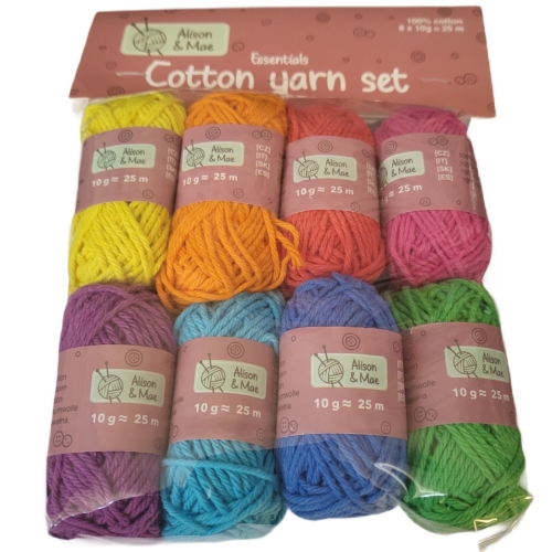 Włóczka bawełniana 8 x 25 m motek 10 gram MIX 797