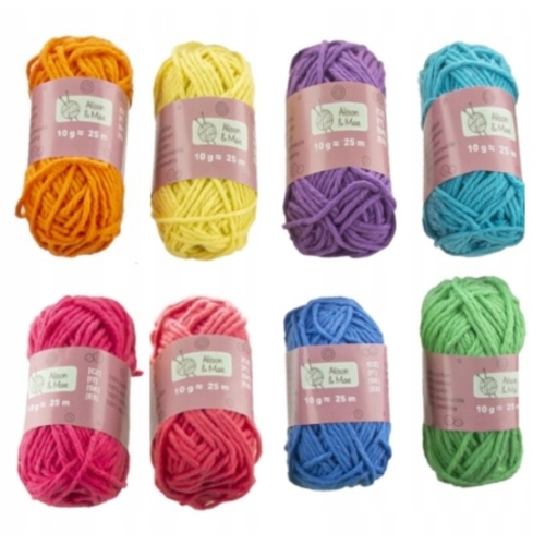 Włóczka bawełniana 8 x 25 m motek 10 gram MIX 797