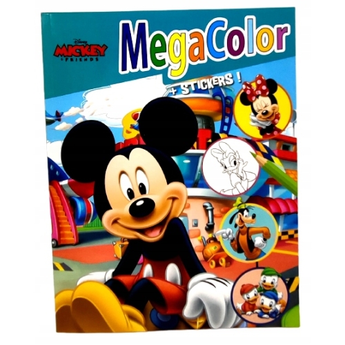 KOLOROWANKA DISNEY MICKEY FRIENDS MEGA COLOR Z NAKLEJKAMI DAISY PLUTO CHIP