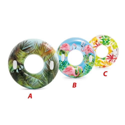 Koło Intex do pływania z uchwytami 97 cm liście