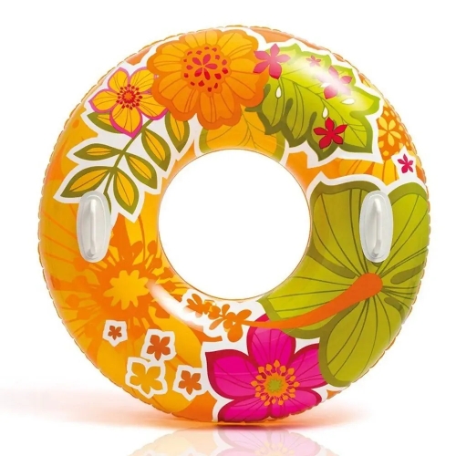 Koło Intex do pływania z uchwytami 97 cm liście