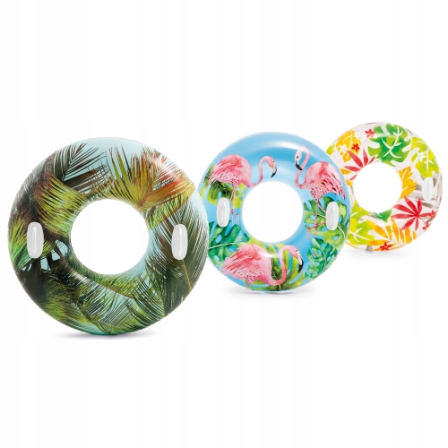 Koło Intex do pływania z uchwytami 97 cm liście