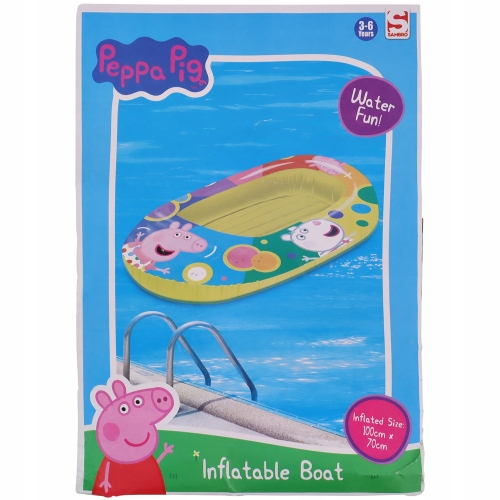 Dmuchana łódka ponton materac dla dzieci PEPPA PIG duży 100X70 cm 3-6 lat