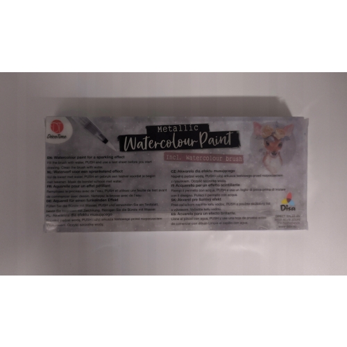 FARBY AKWARELE WODNE METALICZNE 6 szt kolorów+pędzelek ODCIENIE nr. 120-279