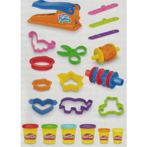 PLAY-DOH FUN FACTORY CIASTOLINA 6 TUBEK MAS MIX KOLORÓW 14 ELEMENTÓW F8117