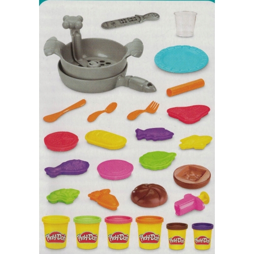 PLAY-DOH ZESTAW OBIADOWY CIASTOLINA 26 ELEMENTÓW 6 TUBEK MIX KOLORÓW F8119