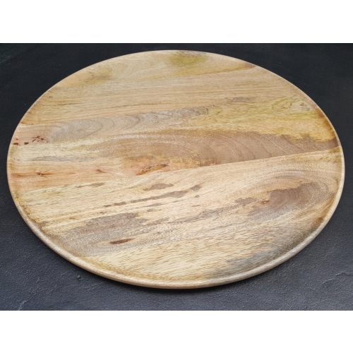 TACA BOHO DREWNIANA OKRĄGŁA MANGO DUŻA 36CM CZARNA