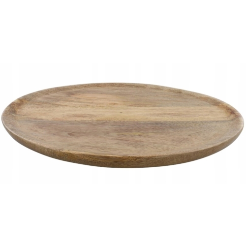 TACA BOHO DREWNIANA OKRĄGŁA MANGO DUŻA 36CM CZARNA