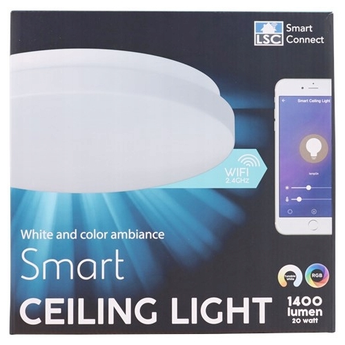 LAMPA SUFITOWA INTELIGENTNA LSC WIFI LED PLAFON 28 cm 1400 lumen 360° IP20