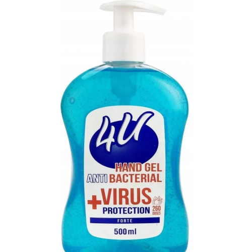 ŻEL ANTYBAKTERYJNY 4U+VIRUS W PŁYNIE 500ML MOCNY