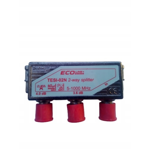 Rozgałęźnik 2-drożny TVSAT DVBT model TESI-02N TRATEC ECOLINE 5-1000MHz RED