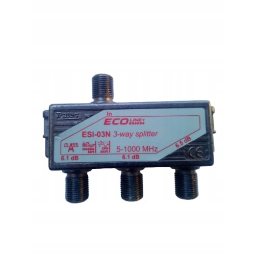 Rozgałęźnik 3-drożny TVSAT DVBT ESI-03N TRATEC SPLITTER 5-1000MHz 6,1-6,5dB