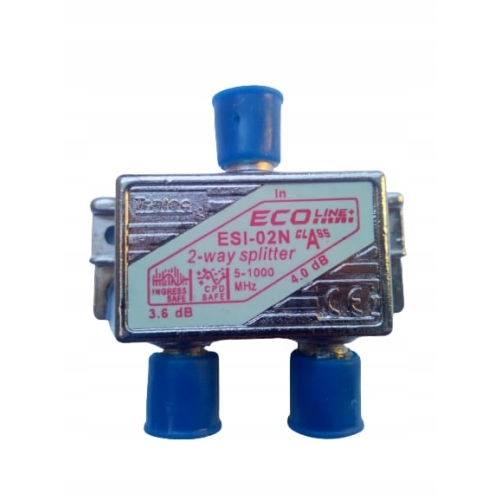 Rozgałęźnik 2-drożny TVSAT DVBT ESI-02N TRATEC ECOLINE SPLITTER 5-1000MHZ