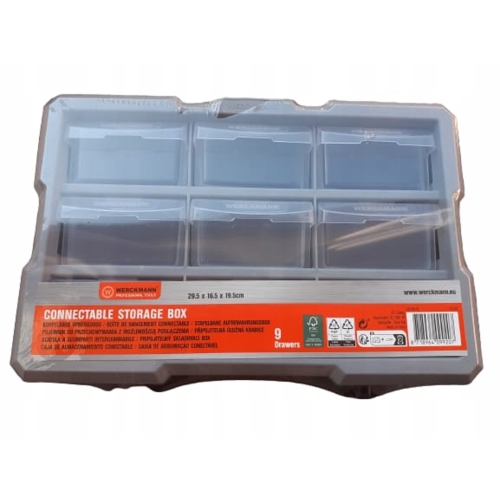 Pojemnik organizer box do przechowywania z 9 szt SZUFLADKAMI WERCKMANN