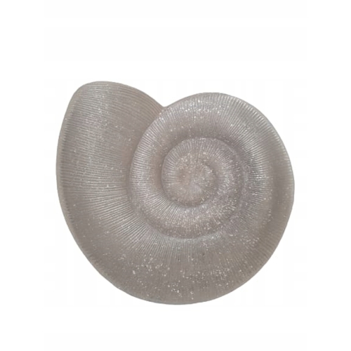Taca - patera dekoracyjna 27 cm SREBRNA BROKATOWA