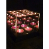 Lustrzany szklany świecznik 3D tealight glamour x4