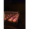 Lustrzany szklany świecznik 3D tealight glamour x4