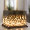 Lustrzany szklany świecznik 3D tealight glamour x4
