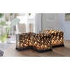 Lustrzany szklany świecznik 3D tealight glamour x4