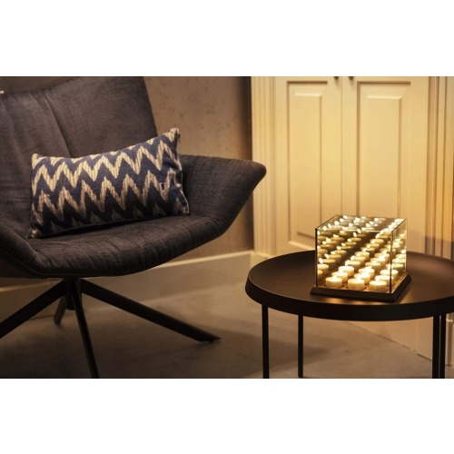 Lustrzany szklany świecznik 3D tealight glamour x4