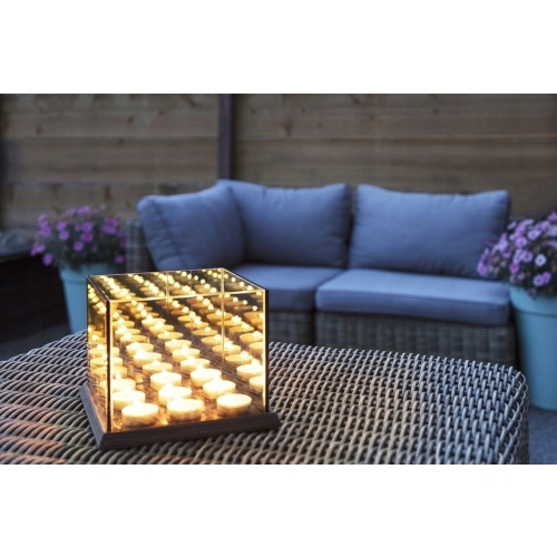 Lustrzany szklany świecznik 3D tealight glamour x4