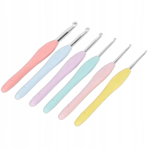 6x profesjonalne kolorowe miękkie szydełka ergonomiczne od 2.0 do 6.0mm 95