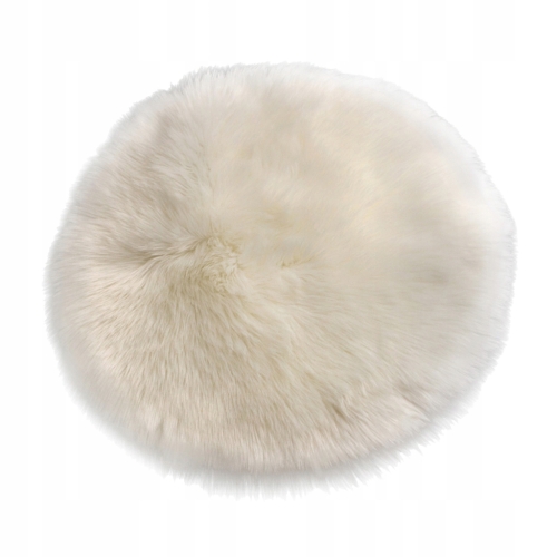 Białe okrągłe modne Sztuczne futerko idealne pod choinkę na prezenty 34 cm