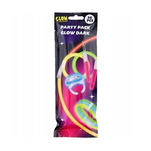 IMPREZOWY ZESTAW ŚWIECĄCY w nocy PARTY GLOW na każdą okazję 23 elementy 36