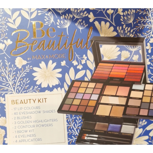 Zestaw paleta kasetka do makijażu z lusterkiem 72 el. Max&More Vegan 16