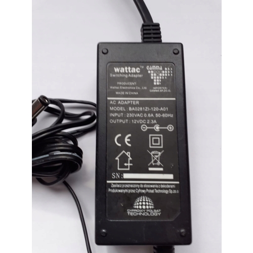 ZASILACZ BA0281ZI-120-A01 12V 2,3A CYFROWY POLSAT DEKODERY SATELITARNE NOWY