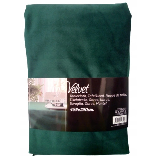 OBRUS VELVET AKSAMITNY WELUROWY GLAMOUR 145/250 CM KREMOWY WZÓR ZŁOTY STYL