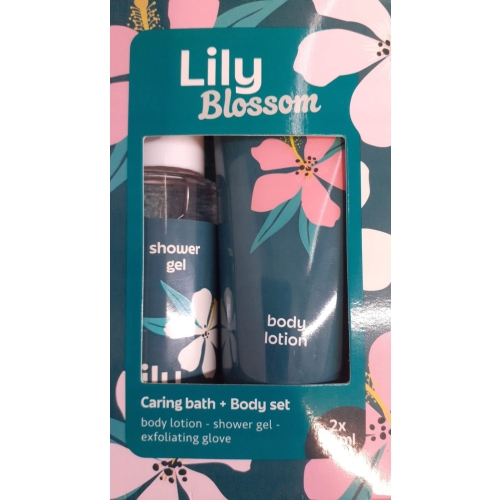 Zestaw upominkowy prezentowy 2 X 50 żel pod prysznic+balsam do ciała+myjka