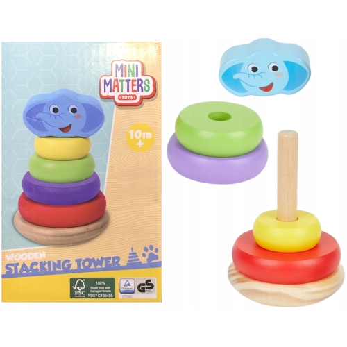 PIRAMIDKA WIEŻA UKŁADANKA EDUKACYJNA SORTER KLOCKI ZESTAW MINI MATTERS 6 EL