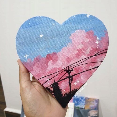 Podobrazie malarskie płótno w kształcie serca 29 x 29 cm Van Bleiswijck 79