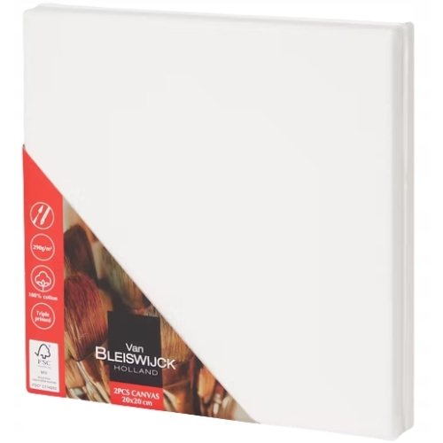 2x Podobrazie malarskie płótno 20 cm x 20 cm Van Bleiswijck 290g/m2 białe